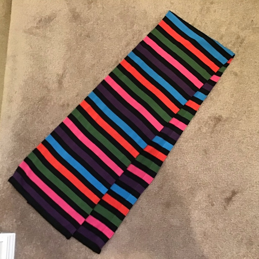 Multi-Coloured Stripe Knit Wool Scarf